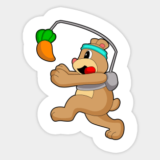 Bear Running Carrot Sticker